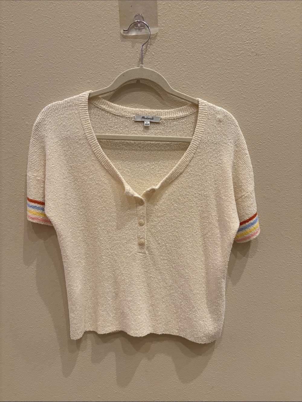 Madewell Cream Short-Sleeve Henley
